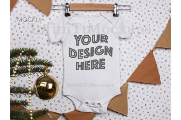 Baby Onesie Mockup Christmas: Graphics & Product Mockups