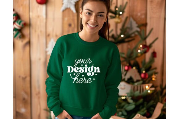 Christmas Forest Green Shirt Mockup 13: Graphics & Product Mockups