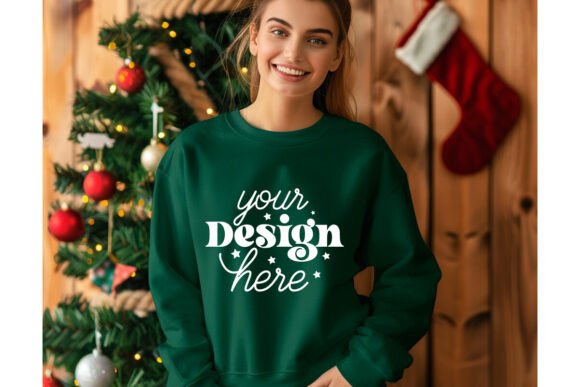Christmas Forest Green Shirt Mockup 16: Premium Graphics & Product Mockups