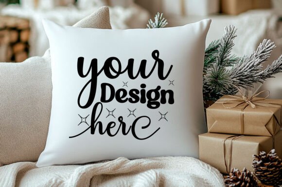 Christmas Pillow Mockup 88: Graphics for Product Mockups