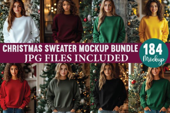 Christmas Sweater Mockup Bundle: Graphics & Product Mockups