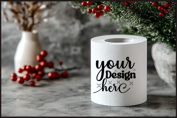Christmas Toilet Roll Mockup 105: Essential Graphics & Product Mockups