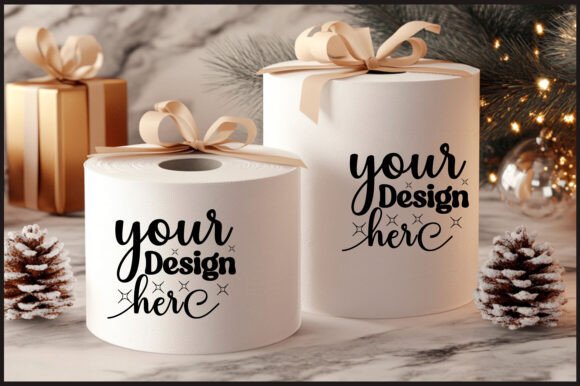 Christmas Toilet Roll Mockup 110: Essential Graphics & Product Mockups