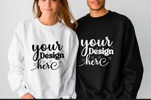 Gildan 18000 Couple Mockup 26: Graphics & Product Mockups