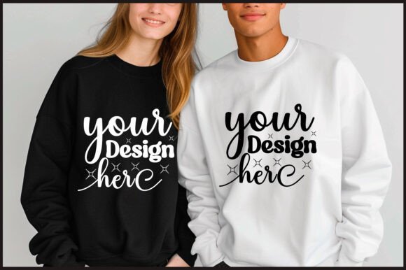 Gildan 18000 Couple Mockup 3: Premium Graphics for Product Mockups