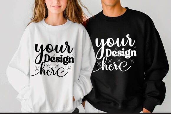Gildan 18000 Couple Mockup 39: Graphics for Product Mockups