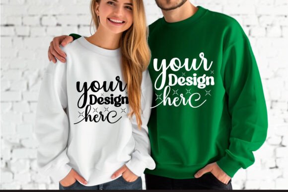 Gildan 18000 Couple Mockup 52: Premium Graphics