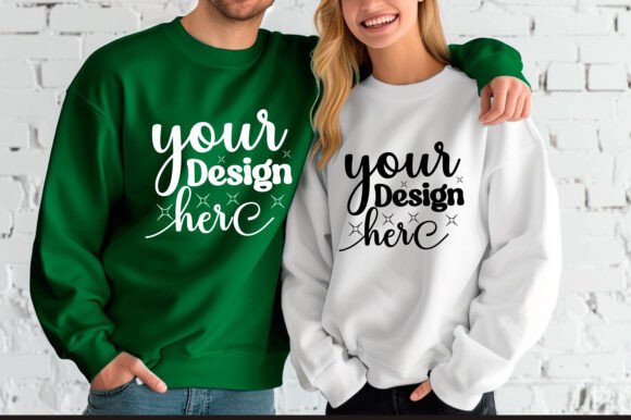 Gildan 18000 Couple Mockup 56: Graphics & Product Mockups
