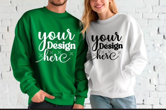 Gildan 18000 Couple Mockup 58: Premium Graphics for Product Mockups