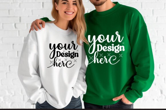 Gildan 18000 Couple Mockup 63: Premium Graphics for Product Mockups