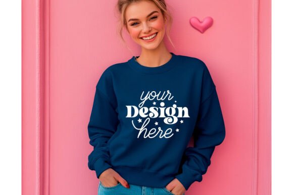 Gildan 18000 Indigo Blue Mockup 36: Premium Graphics
