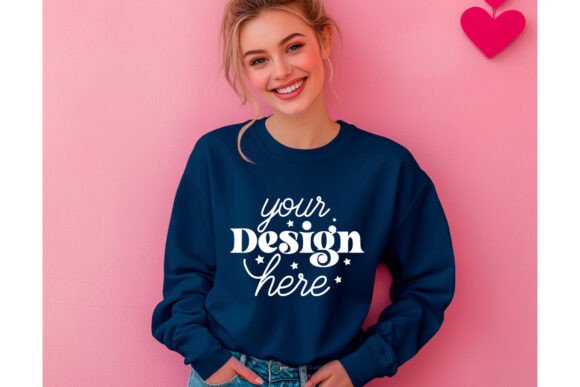 Gildan 18000 Indigo Blue Mockup 37: Graphics & Product Mockups