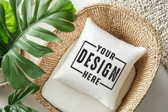 Square Pillow Mockup: Premium Graphics for Product Mockups