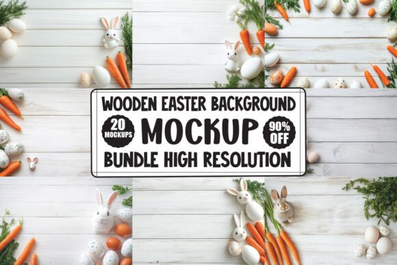 Wooden Easter Graphics: Premium Product Mockups for Blogs